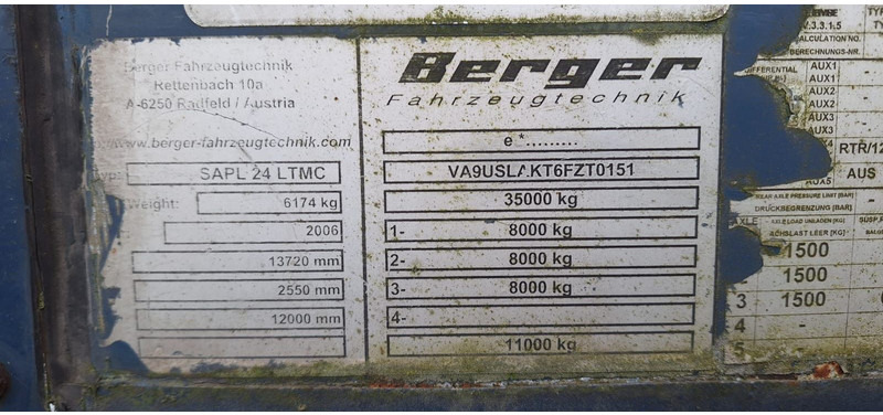 Berger SAPL 24LT_MC Plane Spriegel - Тентований напівпричіп: фото 4 Berger SAPL 24LT_MC Plane Spriegel - Тентований напівпричіп: фото 4