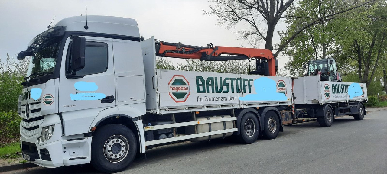 Mercedes-Benz 2545 Actros Pritsche Kran Palfinger PK21001 - Бортова вантажівка/ Платформа, Вантажівка з маніпулятором: фото 1 Mercedes-Benz 2545 Actros Pritsche Kran Palfinger PK21001 - Бортова вантажівка/ Платформа, Вантажівка з маніпулятором: фото 1