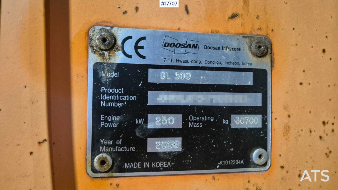 Колісний навантажувач 2008 Doosan  DL500 (object to repair): фото 13