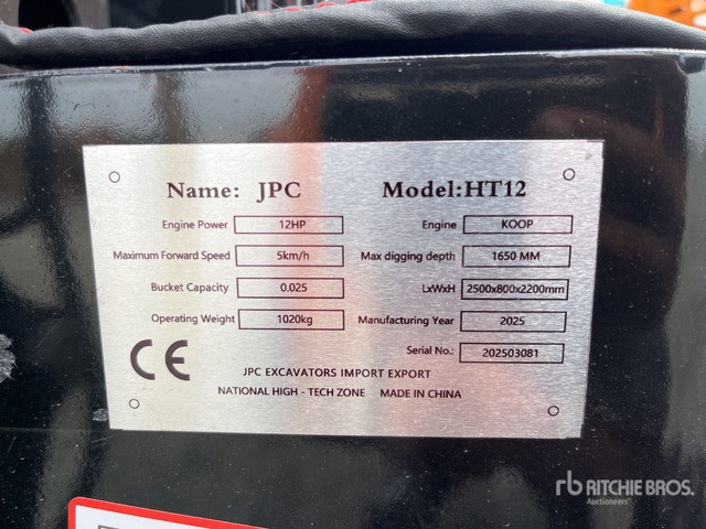 2025 JPC HT12 (Unused) Mini Excavator: <6.6t - Міні-екскаватор: фото 2 2025 JPC HT12 (Unused) Mini Excavator: <6.6t - Міні-екскаватор: фото 2