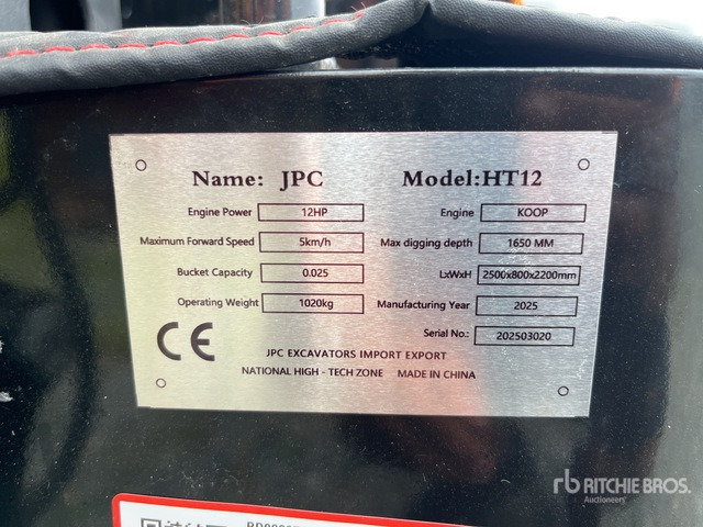 2025 JPC HT12 (Unused) Mini Excavator: <6.6t - Міні-екскаватор: фото 2 2025 JPC HT12 (Unused) Mini Excavator: <6.6t - Міні-екскаватор: фото 2