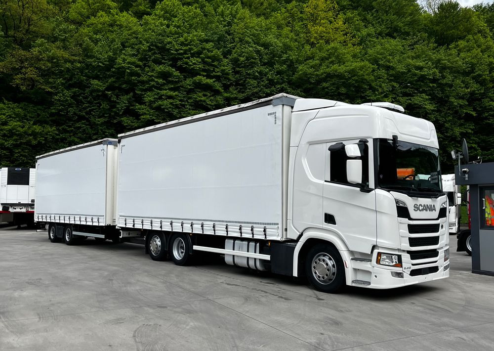 Scania R410 // 2018 // Retarder // Tandem 7.7+7.7 // Przyczepa Krone // Oś podnosozna // - Тентована вантажівка: фото 1 Scania R410 // 2018 // Retarder // Tandem 7.7+7.7 // Przyczepa Krone // Oś podnosozna // - Тентована вантажівка: фото 1