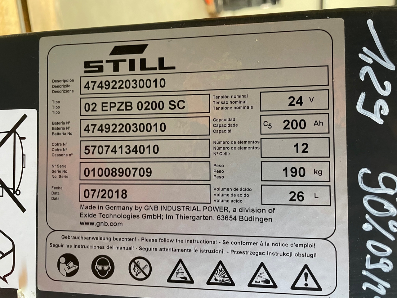 Exide 24 Volt I 2EPzB 200 - Аккумулятор в категорії Вантажно-розвантажувальна техніка: фото 2 Exide 24 Volt I 2EPzB 200 - Аккумулятор в категорії Вантажно-розвантажувальна техніка: фото 2