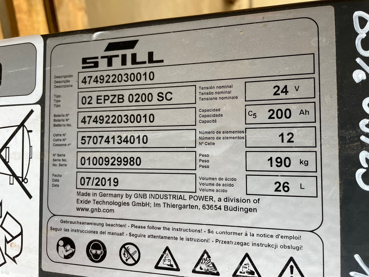 Exide 24 Volt I 2EPzB 200 - Аккумулятор в категорії Вантажно-розвантажувальна техніка: фото 2 Exide 24 Volt I 2EPzB 200 - Аккумулятор в категорії Вантажно-розвантажувальна техніка: фото 2