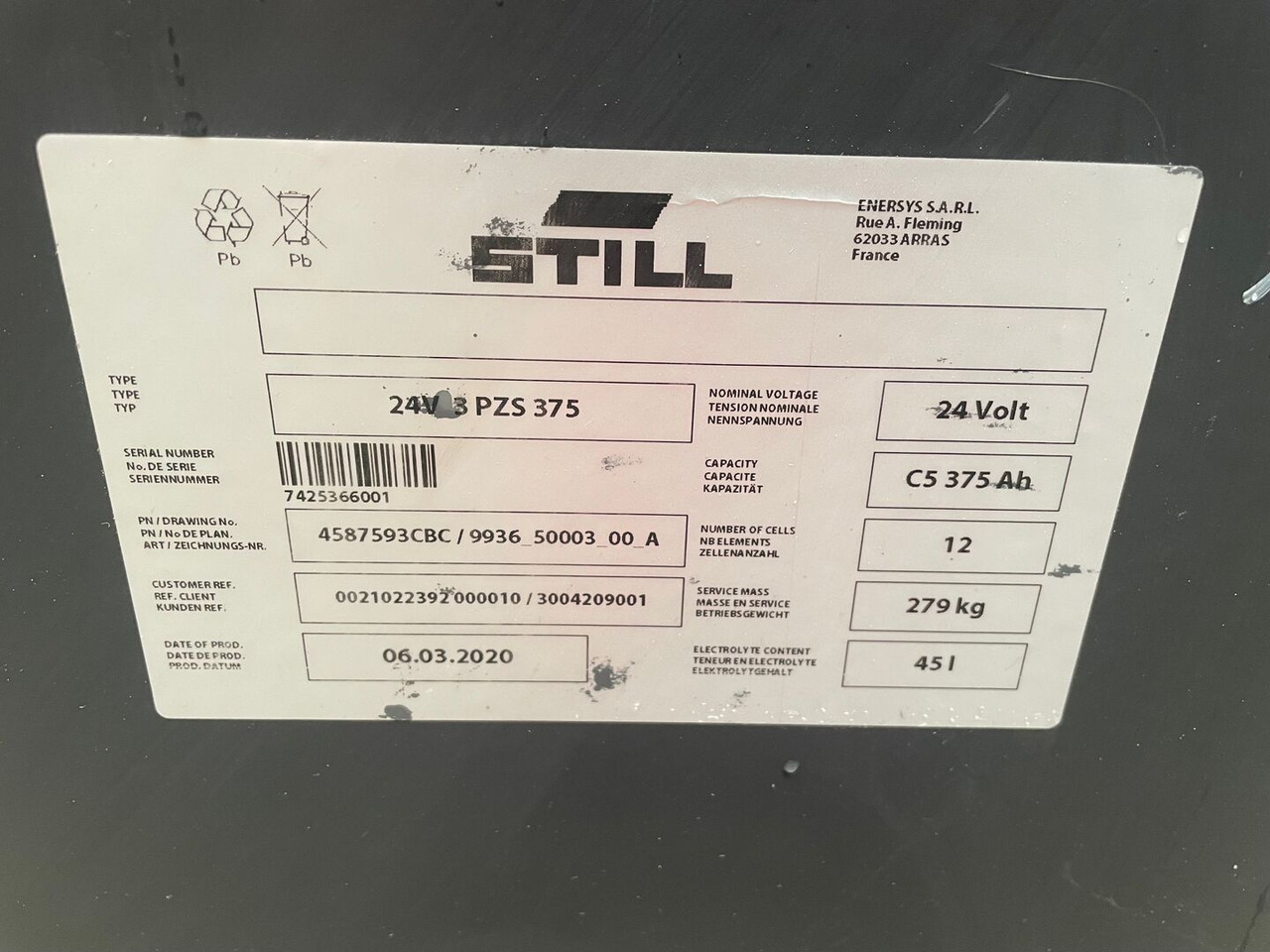 Hawker 24 Volt I 3 PZS 375 - Аккумулятор в категорії Вантажно-розвантажувальна техніка: фото 2 Hawker 24 Volt I 3 PZS 375 - Аккумулятор в категорії Вантажно-розвантажувальна техніка: фото 2