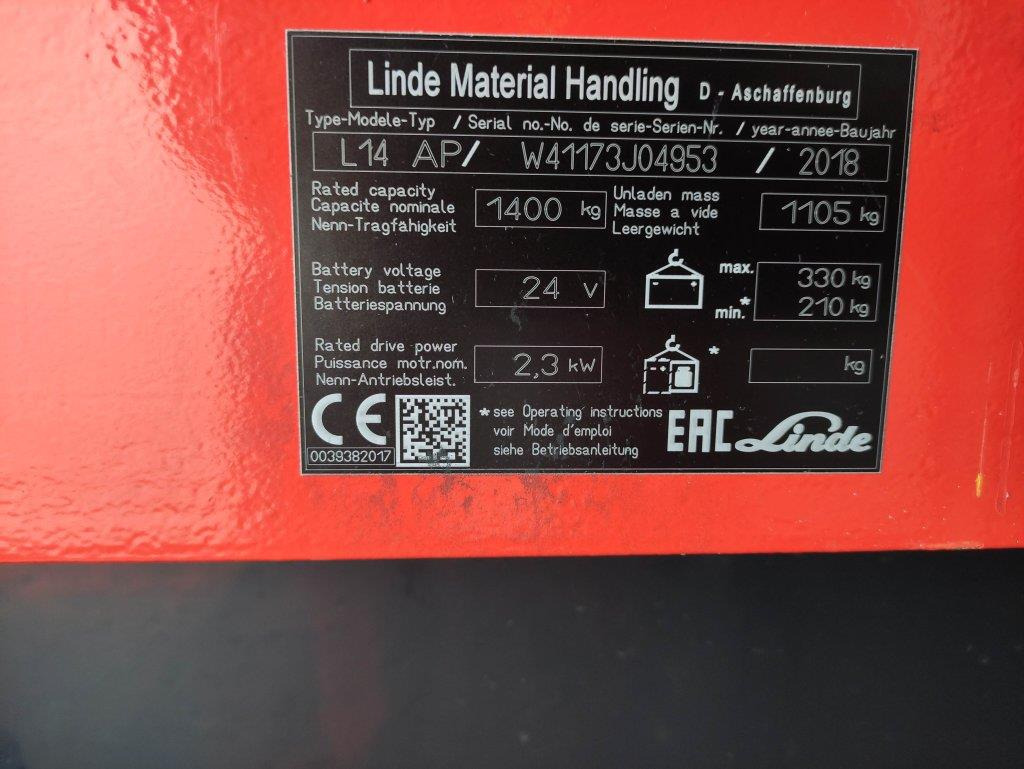 Linde L14-APi-1173 - Штабелер: фото 5 Linde L14-APi-1173 - Штабелер: фото 5