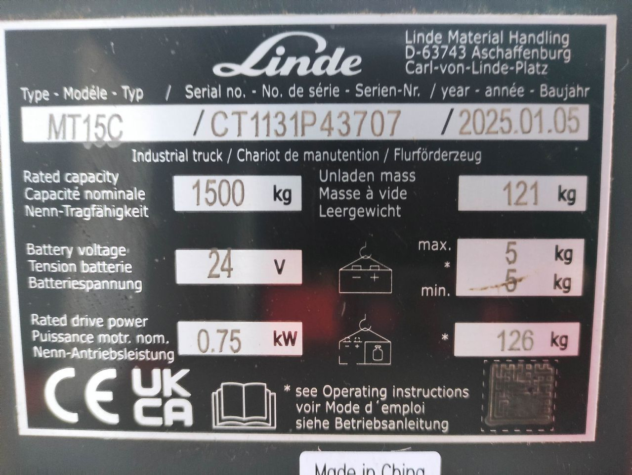 Linde MT15C - Візок: фото 5 Linde MT15C - Візок: фото 5