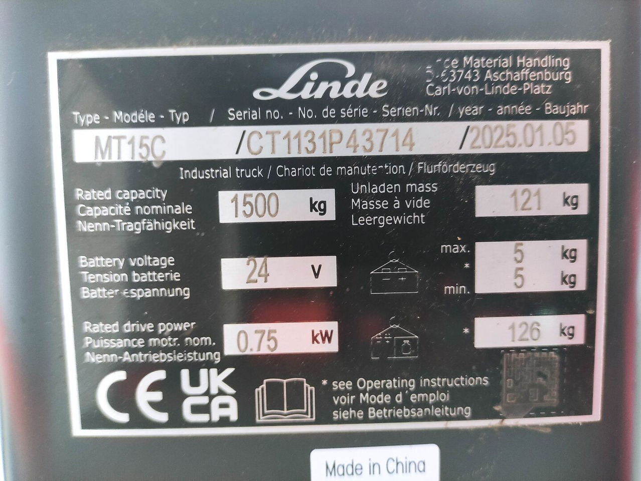Linde MT15C - Візок: фото 5 Linde MT15C - Візок: фото 5