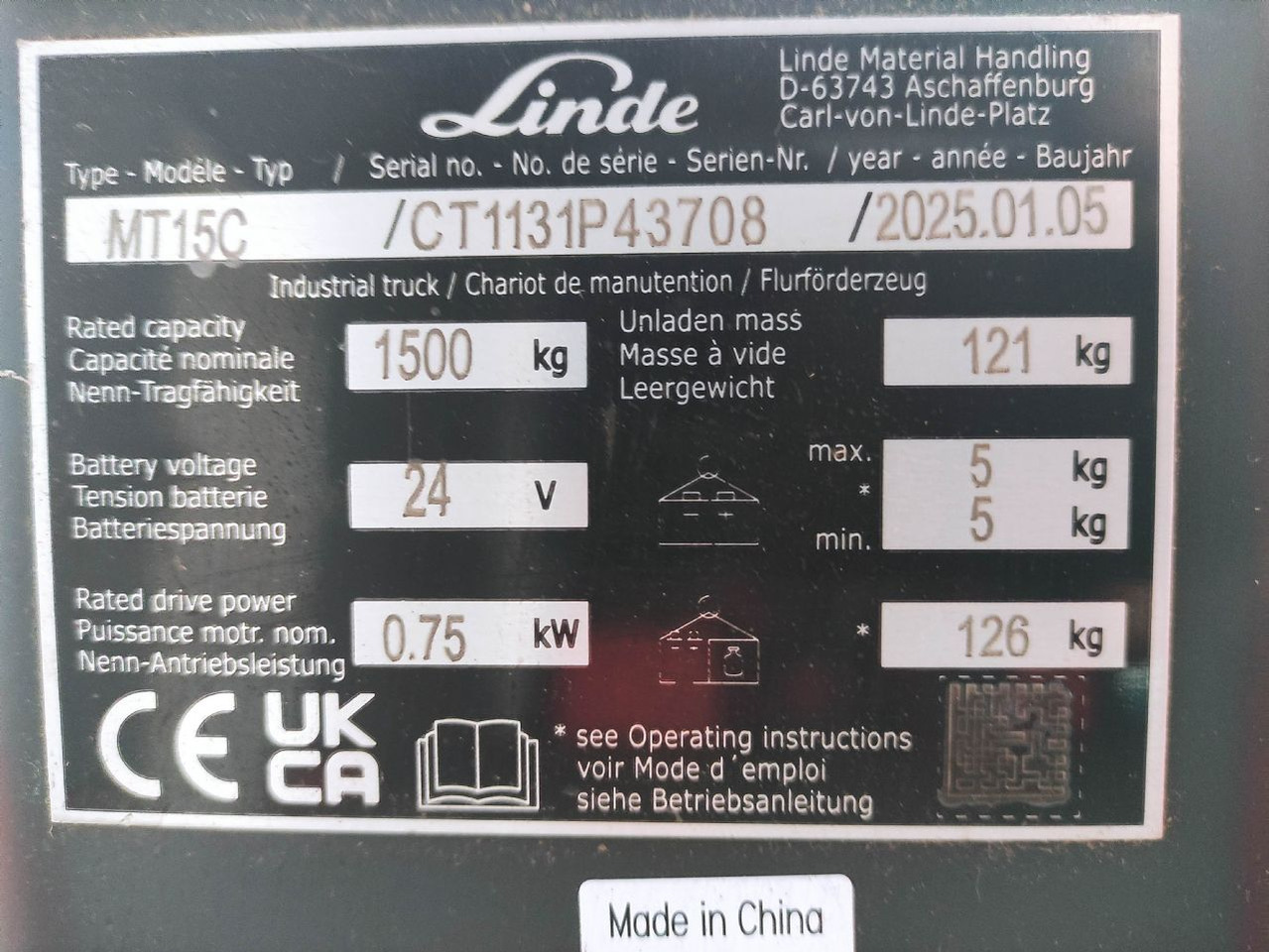 Linde MT15C - Візок: фото 5 Linde MT15C - Візок: фото 5