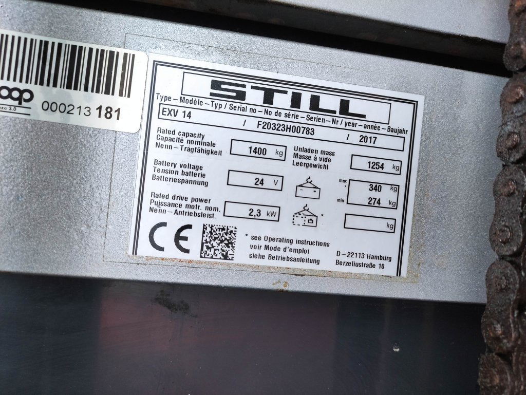 Still EXV 14 *Lack NEU* - Штабелер: фото 5 Still EXV 14 *Lack NEU* - Штабелер: фото 5