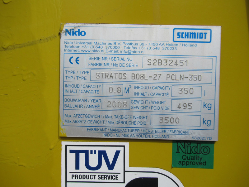 Розкидач піску і cолі NIDO STRATOS B08L-27 PCLN-350 0,8M3 + 350L ROTO-power Hook Haak Salzstreuer Saltspreader: фото 13