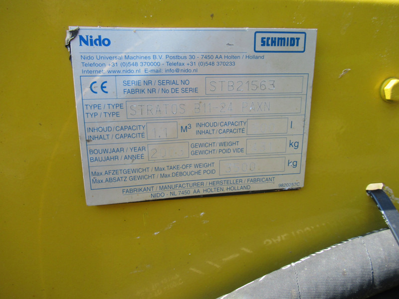 Розкидач піску і cолі NIDO STRATOS B11-24 PAXN 1,1 m3 + 500L Zoutstrooier Salzstreuer: фото 8