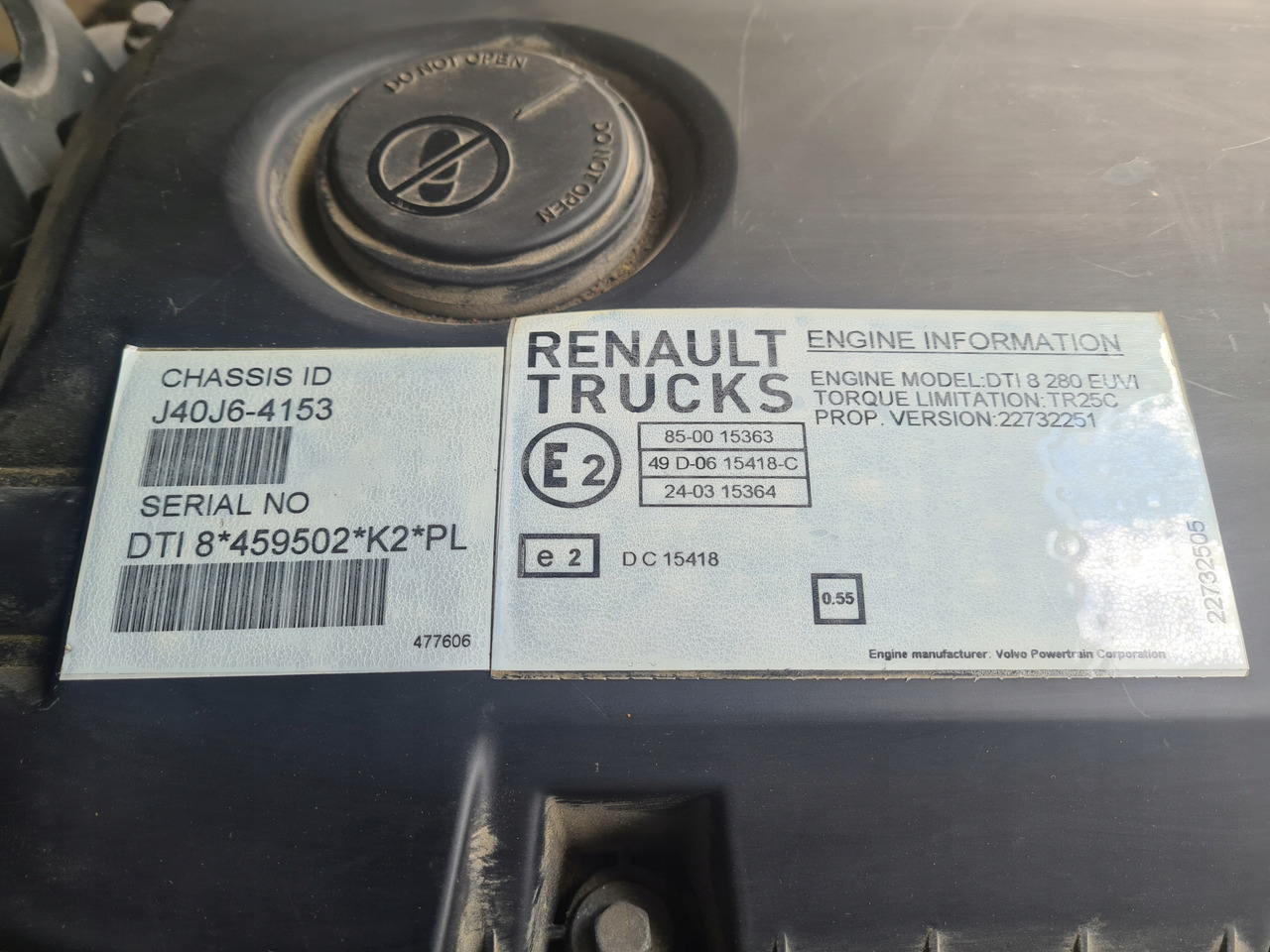 RENAULT GAMA D16 D DTI 8 EUVI VOLVO FL D8K EURO 6 2018 ROK. DTI 8 280 EUVI - Двигун: фото 2 RENAULT GAMA D16 D DTI 8 EUVI VOLVO FL D8K EURO 6 2018 ROK. DTI 8 280 EUVI - Двигун: фото 2