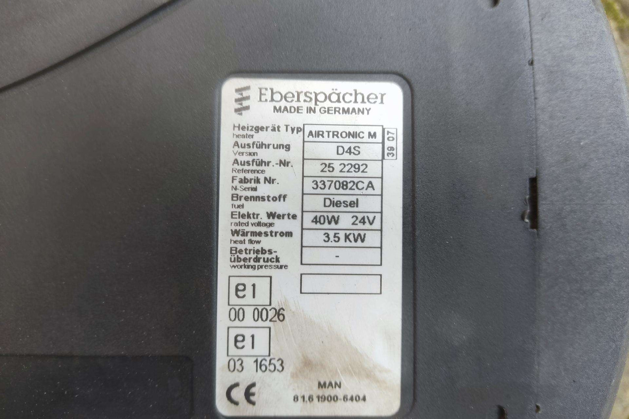 MAN auxiliary heater TESTED D4S - Опалення/ Вентиляція в категорії Вантажівки: фото 5 MAN auxiliary heater TESTED D4S - Опалення/ Вентиляція в категорії Вантажівки: фото 5