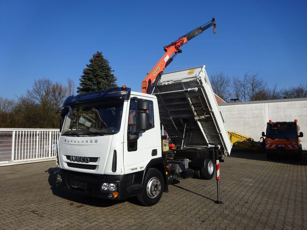 Iveco ML75E18K MEILLER 3Skipper mit PK 7001 Kran 4x2 - Самоскид вантажівка, Вантажівка з маніпулятором: фото 1 Iveco ML75E18K MEILLER 3Skipper mit PK 7001 Kran 4x2 - Самоскид вантажівка, Вантажівка з маніпулятором: фото 1