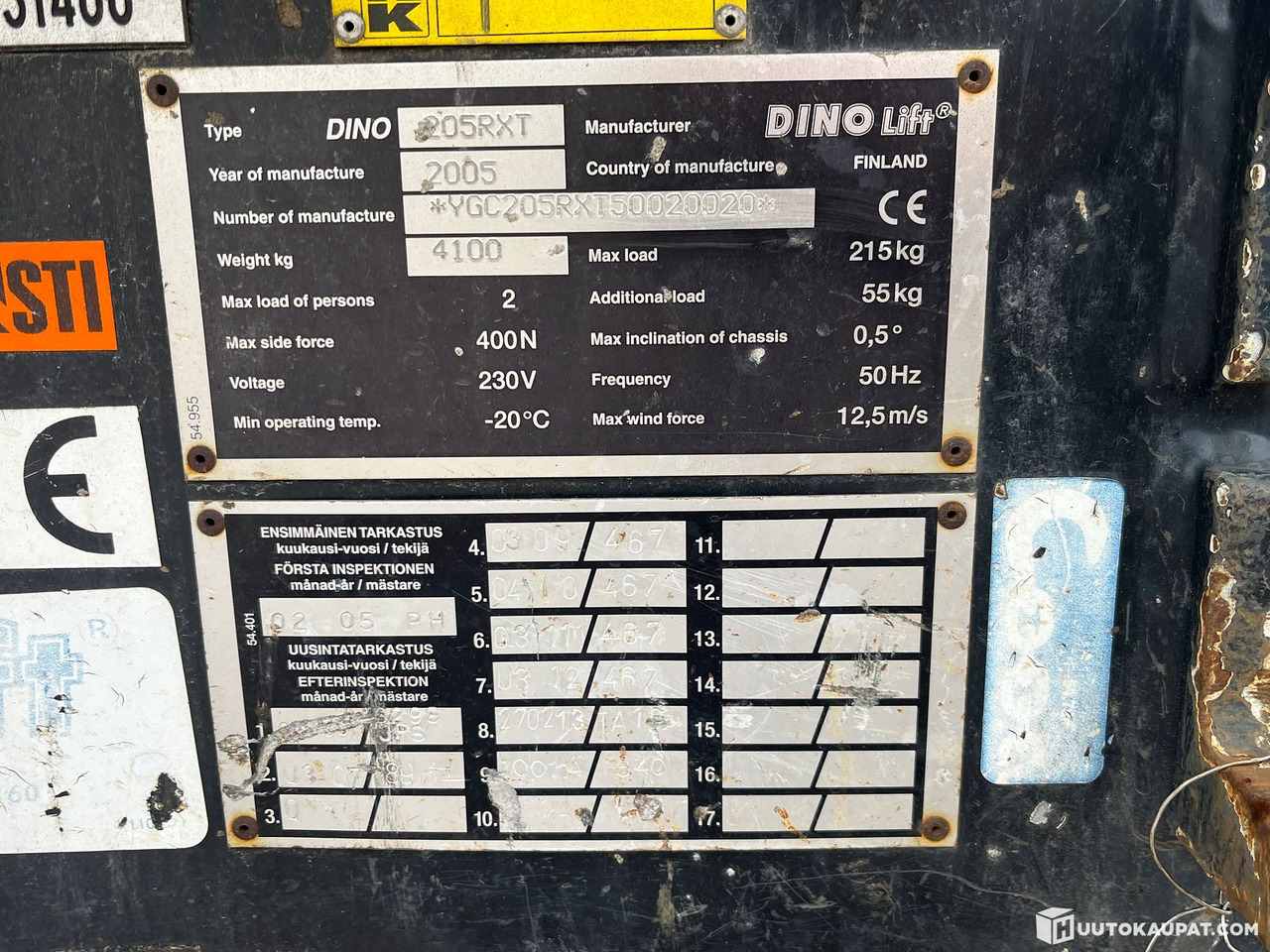 Dino 205RXT, Kuukulkija henkilönostin, Kymppi voimassa vuoteen 2029, Korjattavaksi, 2005, Vantaa - Причіпний підйомник: фото 5 Dino 205RXT, Kuukulkija henkilönostin, Kymppi voimassa vuoteen 2029, Korjattavaksi, 2005, Vantaa - Причіпний підйомник: фото 5