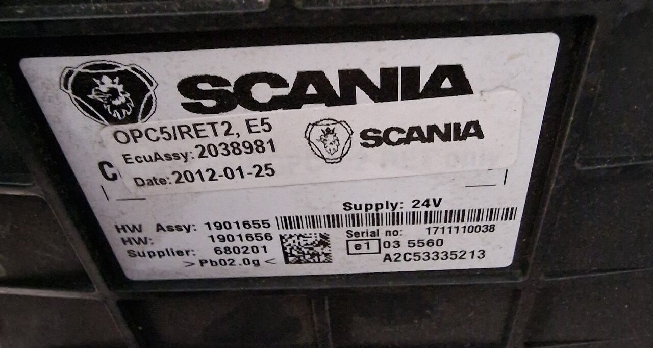 Scania Sterownik Moduł Skrzyni Retardera OPC 5 R 20389811901655 Scania OPC 5 Scania R 20389811901655 truck - Блок управління в категорії Вантажівки: фото 1 Scania Sterownik Moduł Skrzyni Retardera OPC 5 R 20389811901655 Scania OPC 5 Scania R 20389811901655 truck - Блок управління в категорії Вантажівки: фото 1