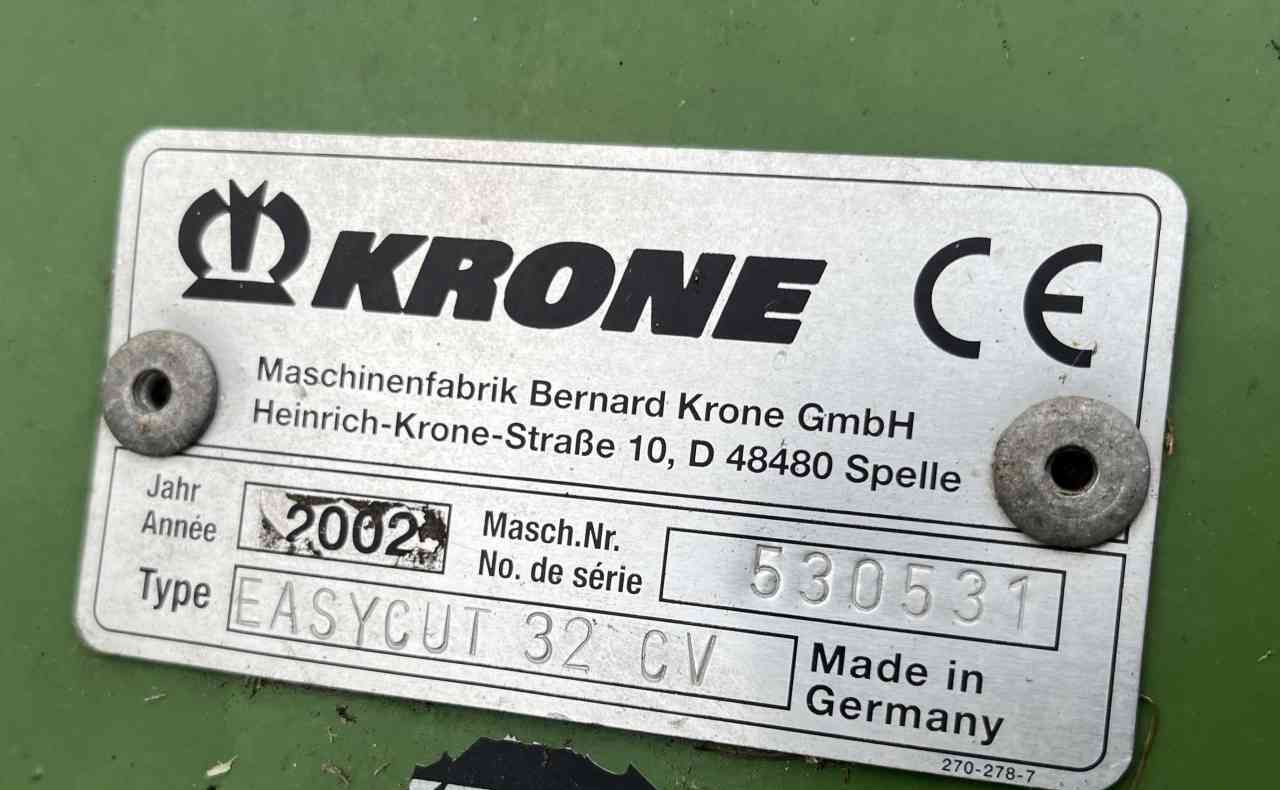 Krone Easycut 320 CV frontmaaier weidebouwmachines - Косарка: фото 3 Krone Easycut 320 CV frontmaaier weidebouwmachines - Косарка: фото 3