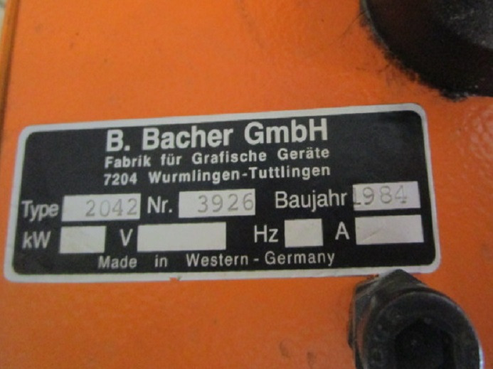 Друкарське обладнання PLATTENSTANZE BACHER CONTROL 2000: фото 6