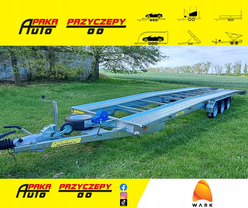 LAWETA Z NAJAZDAMI NA 2 AUTA 8,5x2M DMC 3500, 3 OSIE / CAR TRANSPORTER WITH RAMPS FOR 2 CARS 8.5x2M DMC 3500, 3 AXLES - Автовоз причіп: фото 1 LAWETA Z NAJAZDAMI NA 2 AUTA 8,5x2M DMC 3500, 3 OSIE / CAR TRANSPORTER WITH RAMPS FOR 2 CARS 8.5x2M DMC 3500, 3 AXLES - Автовоз причіп: фото 1
