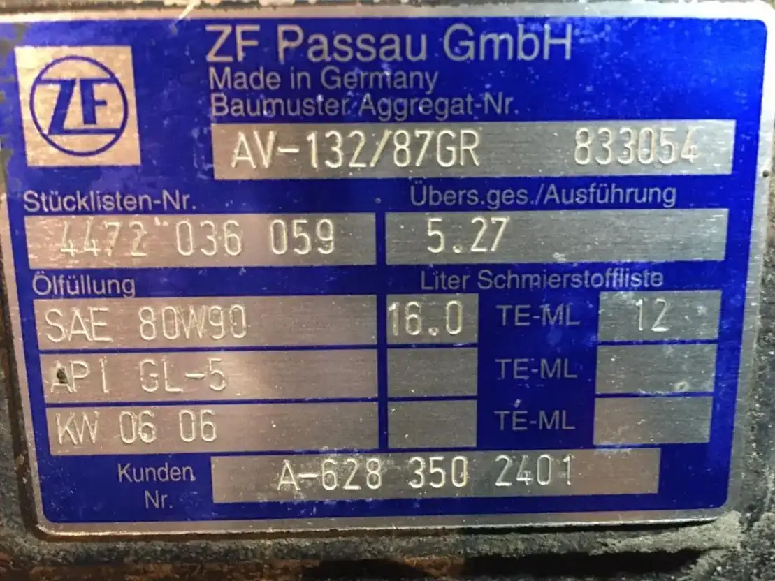 Задня вісь в категорії Автобуси ZF Hinterachse Axis ZF AV132/87 5,27 Mercedes Citaro Setra 4472036059: фото 7
