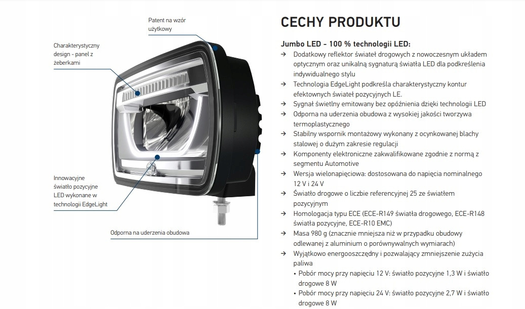 Новий Світло/ Освітлення Hella HALOGEN DALEKOSIĘŻNY FULL LED HELLA JUMBO 1FE 016 773-001 1546063: фото 11