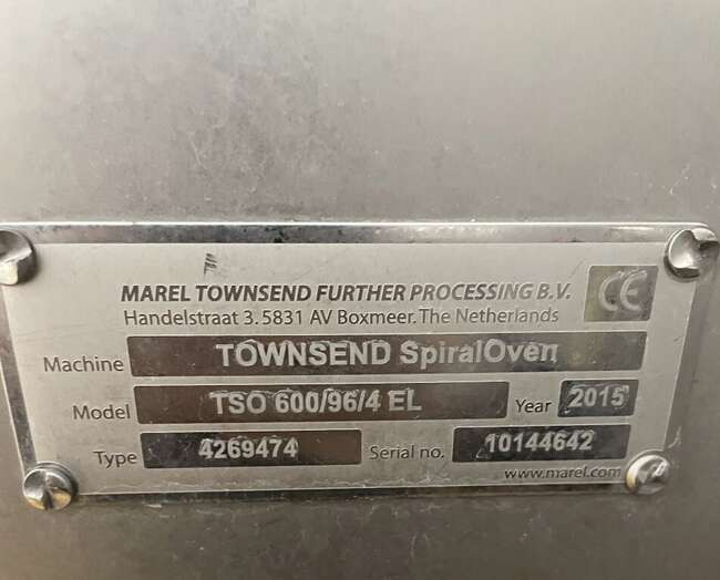 Обладнання для харчової промисловості Marel spiral oven TSO 600/96/4 EL: фото 15