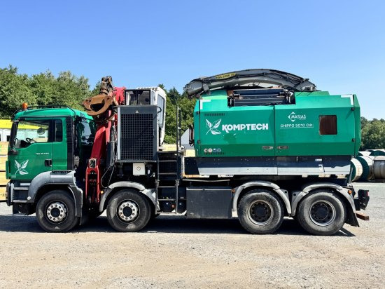 Вантажівка, Дробарка для лісництва MAN TGS 35.540 8x4 mit Komptech-Zusatzeinheit: фото 9 Вантажівка, Дробарка для лісництва MAN TGS 35.540 8x4 mit Komptech-Zusatzeinheit: фото 9