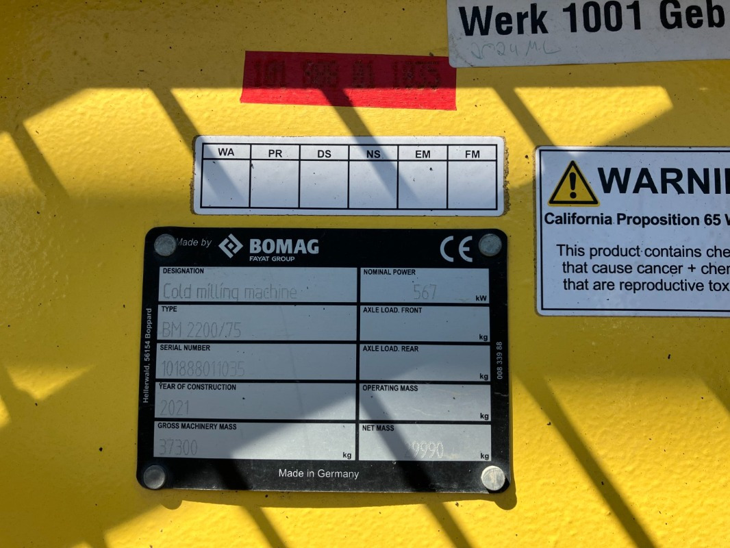 BOMAG DE BM 2200/75 Stage IV/Tier 4f - Дорожня фреза: фото 2 BOMAG DE BM 2200/75 Stage IV/Tier 4f - Дорожня фреза: фото 2