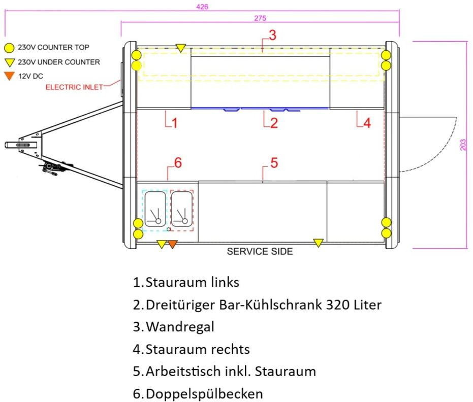 Торговий причіп PKW-Anhänger Food-Trailer Cocktail Bar Verkaufsanhänger 2,75m: фото 11