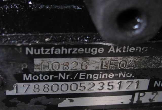 MAN D0826 LF04 MAN M 90 - Двигун в категорії Вантажівки: фото 2 MAN D0826 LF04 MAN M 90 - Двигун в категорії Вантажівки: фото 2