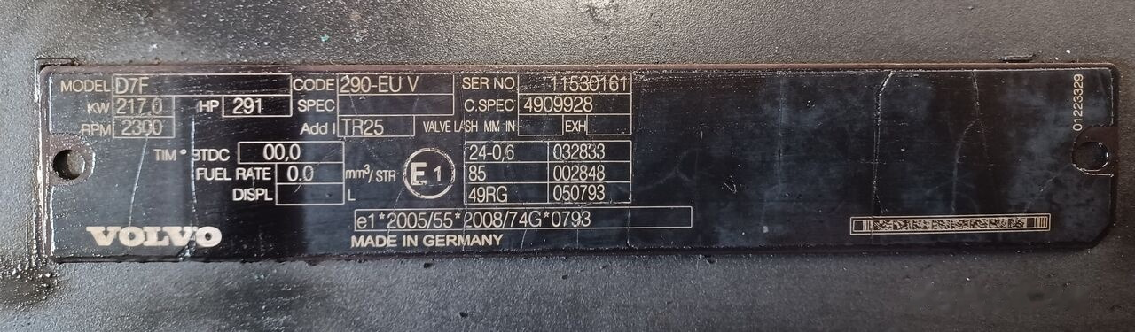 Volvo D7F 290 E5 Volvo FL - Двигун в категорії Вантажівки: фото 5 Volvo D7F 290 E5 Volvo FL - Двигун в категорії Вантажівки: фото 5