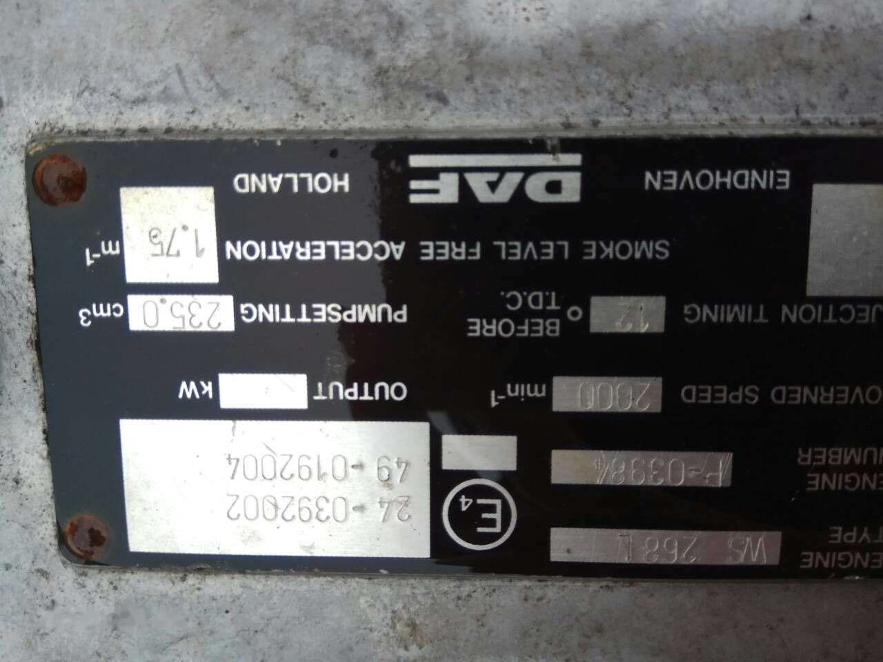 DAF ATI WS268 DAF ATI DAF 85 95 - Двигун в категорії Вантажівки: фото 3 DAF ATI WS268 DAF ATI DAF 85 95 - Двигун в категорії Вантажівки: фото 3