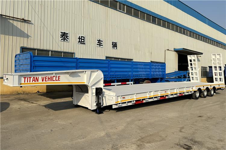 TITAN 3 Axle 80 Ton Lowbed Semi Trailer for Sale In Philippines - Низькорамна платформа напівпричіп: фото 1 TITAN 3 Axle 80 Ton Lowbed Semi Trailer for Sale In Philippines - Низькорамна платформа напівпричіп: фото 1