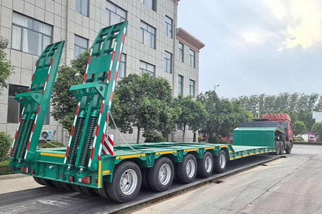 TITAN Hydraulic Extendable Low Bed Trailer for Sale in Kazakhstan - Низькорамна платформа напівпричіп: фото 3 TITAN Hydraulic Extendable Low Bed Trailer for Sale in Kazakhstan - Низькорамна платформа напівпричіп: фото 3