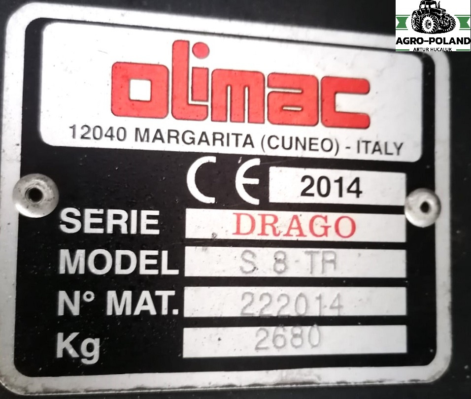 OLIMAC DRAGO S 8 TR - 8X70 - 2014 ROK - Жниварка для кукурудзи: фото 2 OLIMAC DRAGO S 8 TR - 8X70 - 2014 ROK - Жниварка для кукурудзи: фото 2