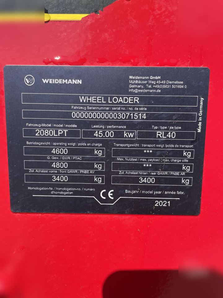 Телескопічний фронтальний навантажувач 2021 WEIDEMANN 2080LPT: фото 11