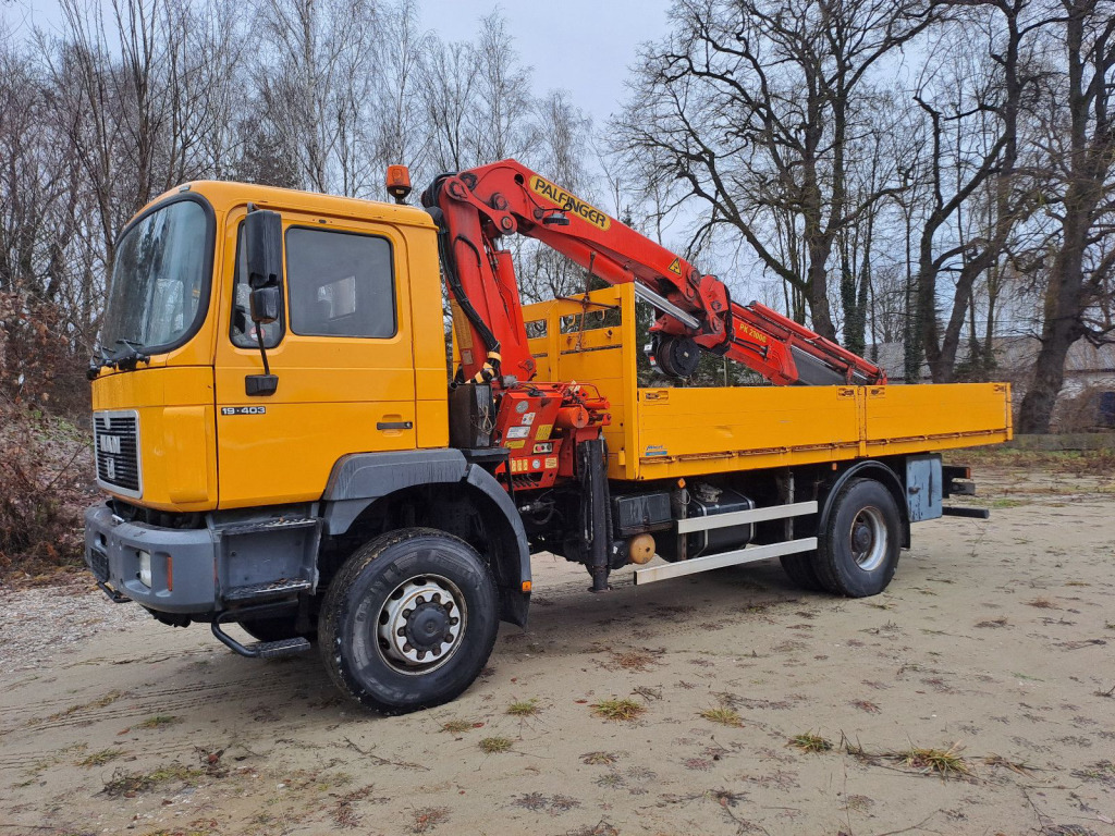 MAN 19.403 Pritsche 4x4 mit Palfingerkran PK 21000 mit Funk - Fernbedienung - Вантажівка з маніпулятором: фото 1 MAN 19.403 Pritsche 4x4 mit Palfingerkran PK 21000 mit Funk - Fernbedienung - Вантажівка з маніпулятором: фото 1