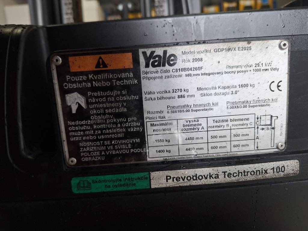 Yale GDP 16 VX - Газовий навантажувач: фото 2 Yale GDP 16 VX - Газовий навантажувач: фото 2