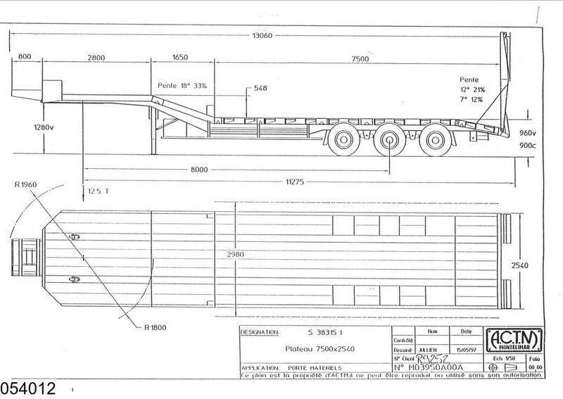 ACTM Lowbed 38.000 KG, Steel suspension - Низькорамна платформа напівпричіп: фото 2 ACTM Lowbed 38.000 KG, Steel suspension - Низькорамна платформа напівпричіп: фото 2