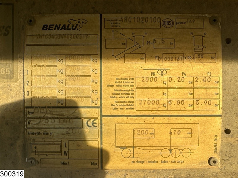 Benalu kipper - Самоскид напівпричіп: фото 4 Benalu kipper - Самоскид напівпричіп: фото 4