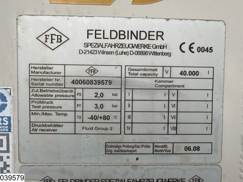 Feldbinder Silo 40.000 Liter, 3 Comp - Напівпричіп цистерна: фото 4 Feldbinder Silo 40.000 Liter, 3 Comp - Напівпричіп цистерна: фото 4