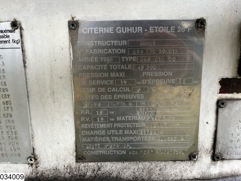 Guhur Gas 49300 liter, LPG GPL Butane gas, 1 Comp - Напівпричіп цистерна: фото 3 Guhur Gas 49300 liter, LPG GPL Butane gas, 1 Comp - Напівпричіп цистерна: фото 3