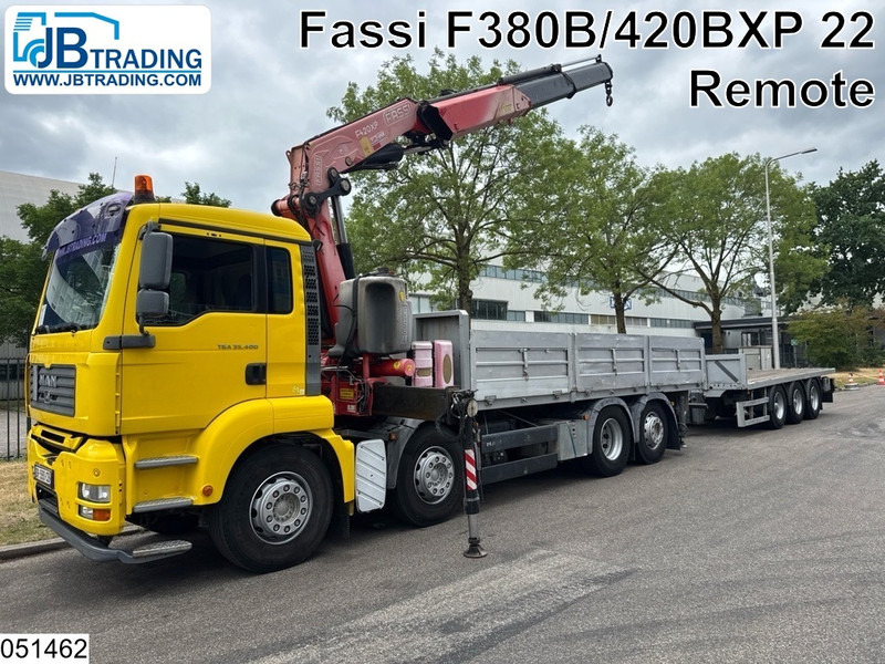 MAN TGA 35 400 8x2, Handgeschakeld, Fassi, Remote, Combi - Бортова вантажівка/ Платформа, Вантажівка з маніпулятором: фото 1 MAN TGA 35 400 8x2, Handgeschakeld, Fassi, Remote, Combi - Бортова вантажівка/ Платформа, Вантажівка з маніпулятором: фото 1