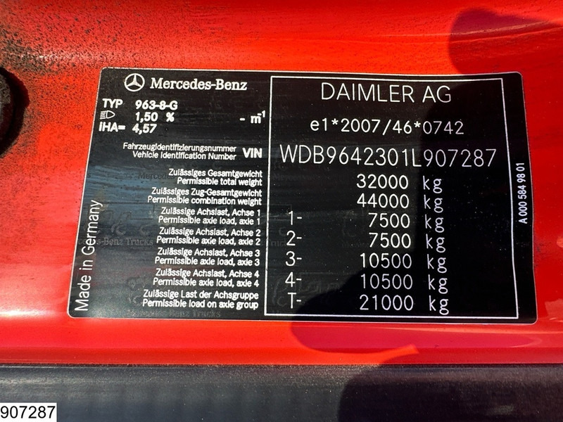 Бортова вантажівка/ Платформа, Вантажівка з маніпулятором Mercedes-Benz Arocs 3240 8X4, EURO 6, Steel suspension, Palfinger: фото 7