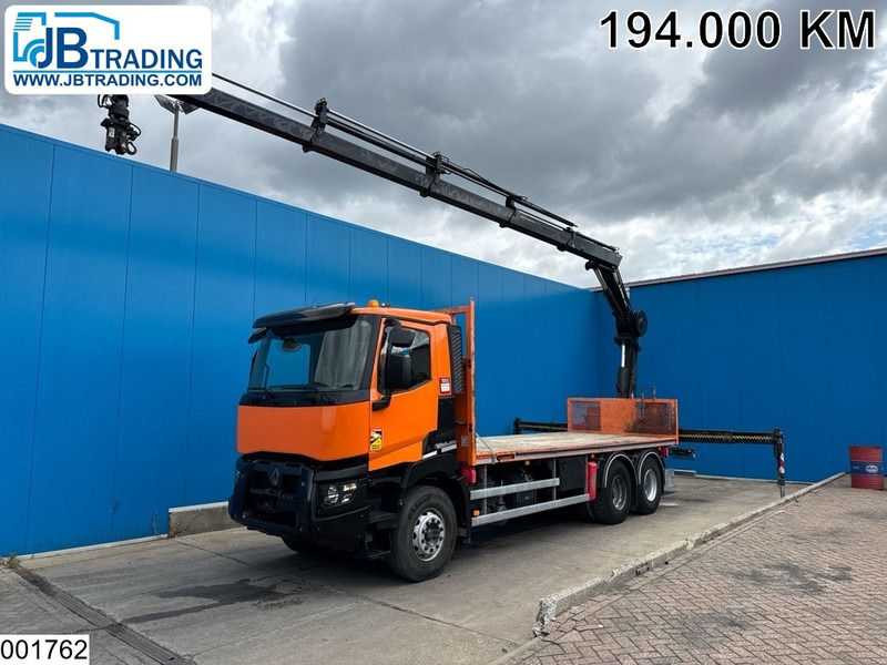 Renault C 380 6X4, EURO 6, HIAB, Remote, Steel suspension - Бортова вантажівка/ Платформа, Вантажівка з маніпулятором: фото 1 Renault C 380 6X4, EURO 6, HIAB, Remote, Steel suspension - Бортова вантажівка/ Платформа, Вантажівка з маніпулятором: фото 1