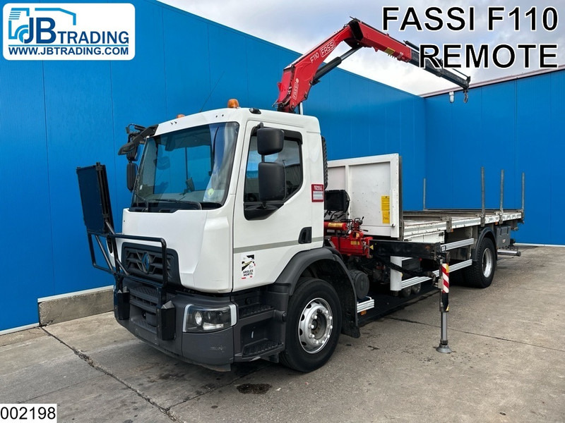 Renault D 19 280 EURO 6, Fassi, Remote - Бортова вантажівка/ Платформа, Вантажівка з маніпулятором: фото 1 Renault D 19 280 EURO 6, Fassi, Remote - Бортова вантажівка/ Платформа, Вантажівка з маніпулятором: фото 1