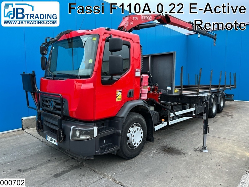 Renault D 26 320 6x2, EURO 6, Fassi, Remote - Бортова вантажівка/ Платформа, Вантажівка з маніпулятором: фото 1 Renault D 26 320 6x2, EURO 6, Fassi, Remote - Бортова вантажівка/ Платформа, Вантажівка з маніпулятором: фото 1