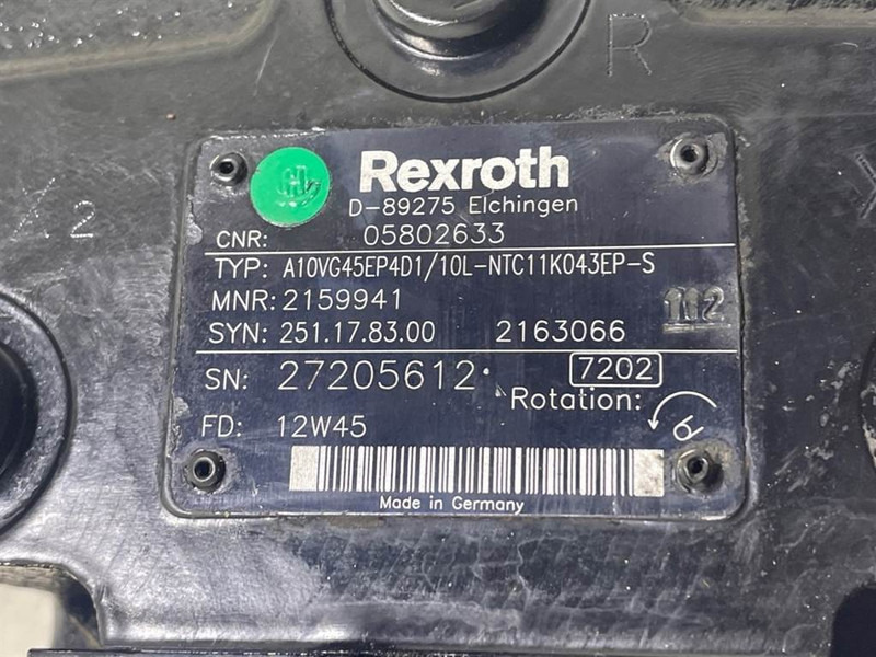 Bomag -Rexroth A10VG45EP4D1/10L-Drive pump/Fahrpumpe - Гідравліка в категорії Будівельна техніка: фото 4 Bomag -Rexroth A10VG45EP4D1/10L-Drive pump/Fahrpumpe - Гідравліка в категорії Будівельна техніка: фото 4