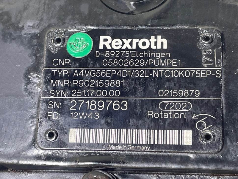 Bomag -Rexroth A4VG56EP4D1/32L-Drive pump/Fahrpumpe - Гідравліка в категорії Будівельна техніка: фото 4 Bomag -Rexroth A4VG56EP4D1/32L-Drive pump/Fahrpumpe - Гідравліка в категорії Будівельна техніка: фото 4